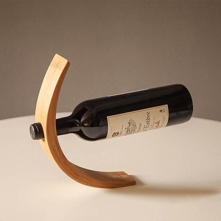 Gravity Bamboo Bottle Holder