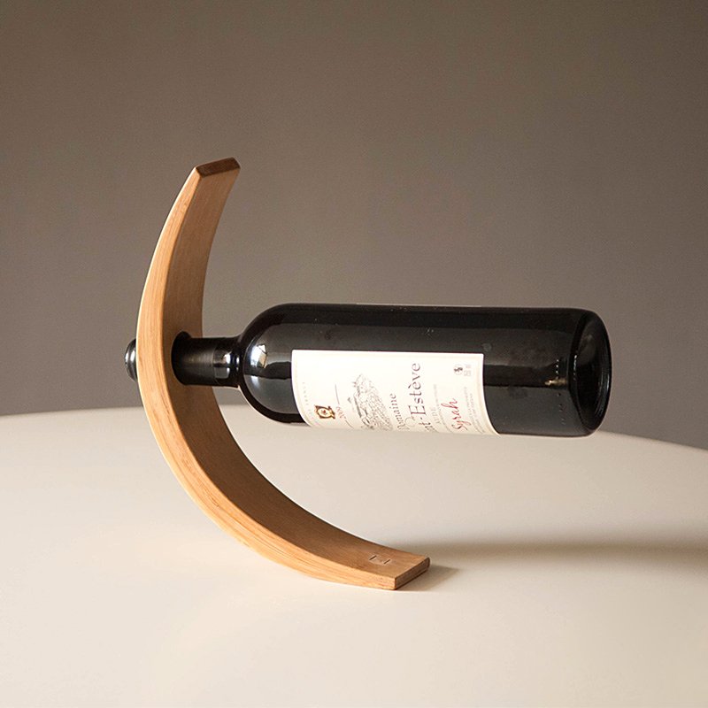 Gravity Bamboo Bottle Holder